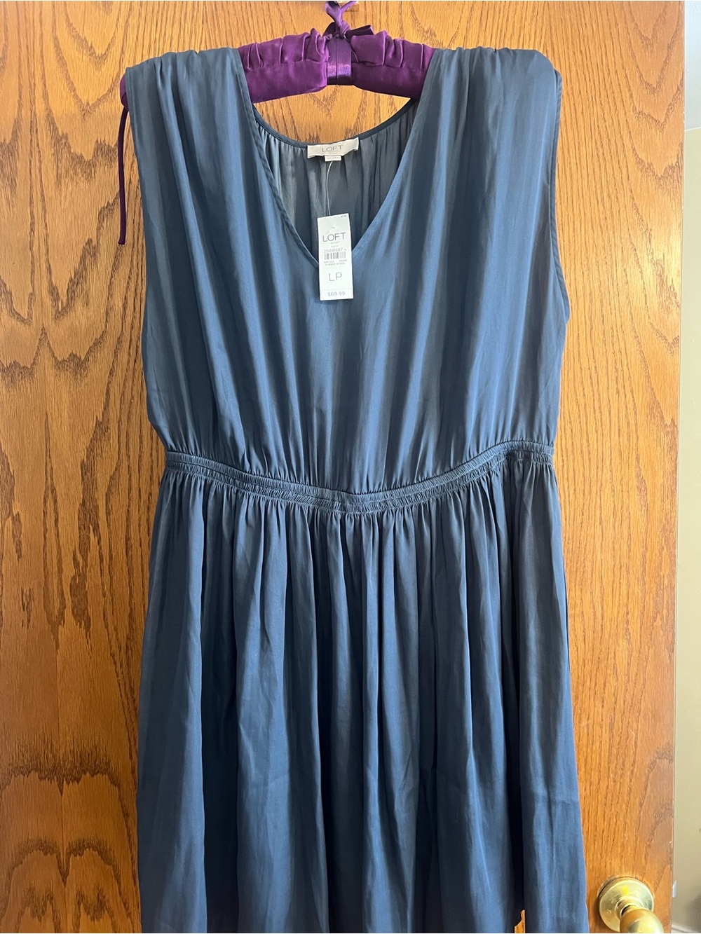 LOFT Navy Blue V-Neck Petite Dress